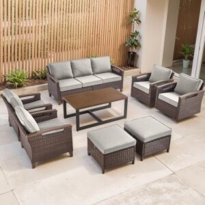 Rilyson Wicker Outdoor Patio Furniture Set - 8 Piece Patio Conversation Sets