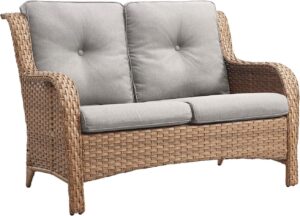 Rilyson Outdoor Couch Wicker Patio Sofa - 3 Seat Rattan Sofa